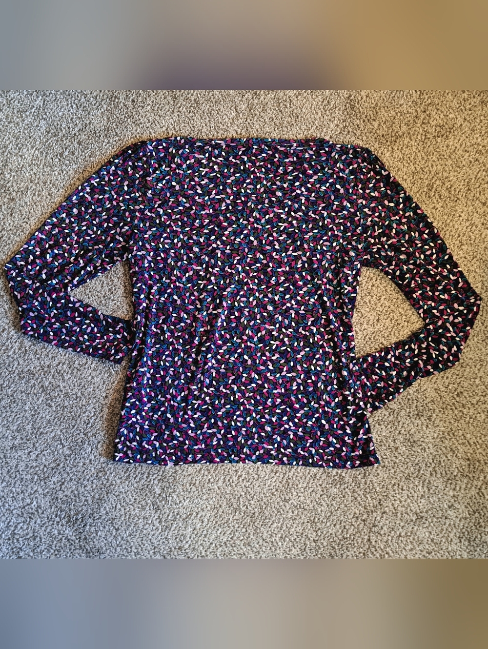 Hampshire Studio Multicolor Geometric Long Sleeve Top Women's Size Medium - Picture 6 of 6